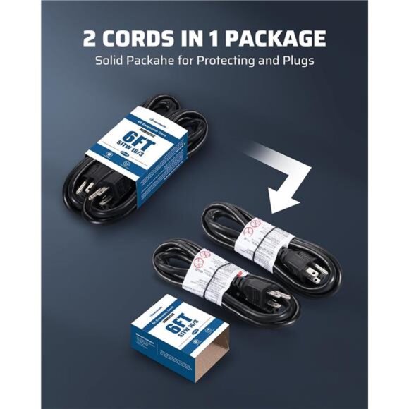 Outdoor Extension Cord 6ft, 3 Prong Waterproof Extension Cable for Lights,Indoor - Picture 4 of 8